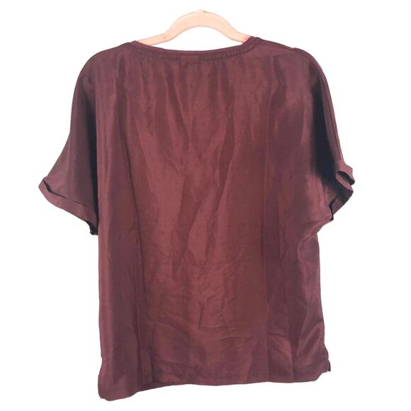 G-Star Joosa Top Port Red Deep V Neck Sz. S NEW - Picture 4 of 13